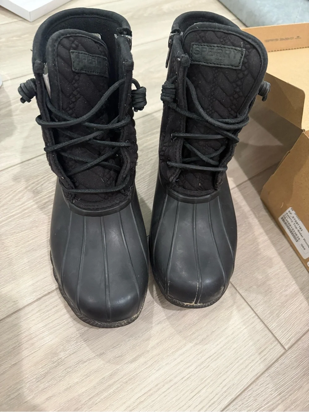 Sperry Saltwater Rope Boots in Black